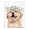 Golden Retriever With Leaves 11" x 14" Canvas Wall Art